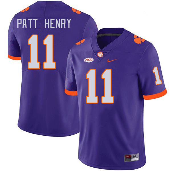 Men #11 Olsen Patt-Henry Clemson Tigers College Football Jerseys Stitched-Purple